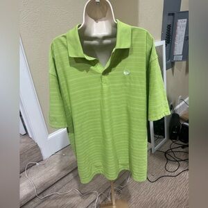 SIZE XL Nike Bright Green Polo Shirt with Stripes